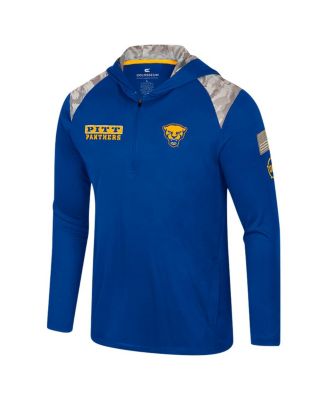 Men's Royal Pitt Panthers OHT Military Appreciation Quarter-Zip Hoodie Jacket