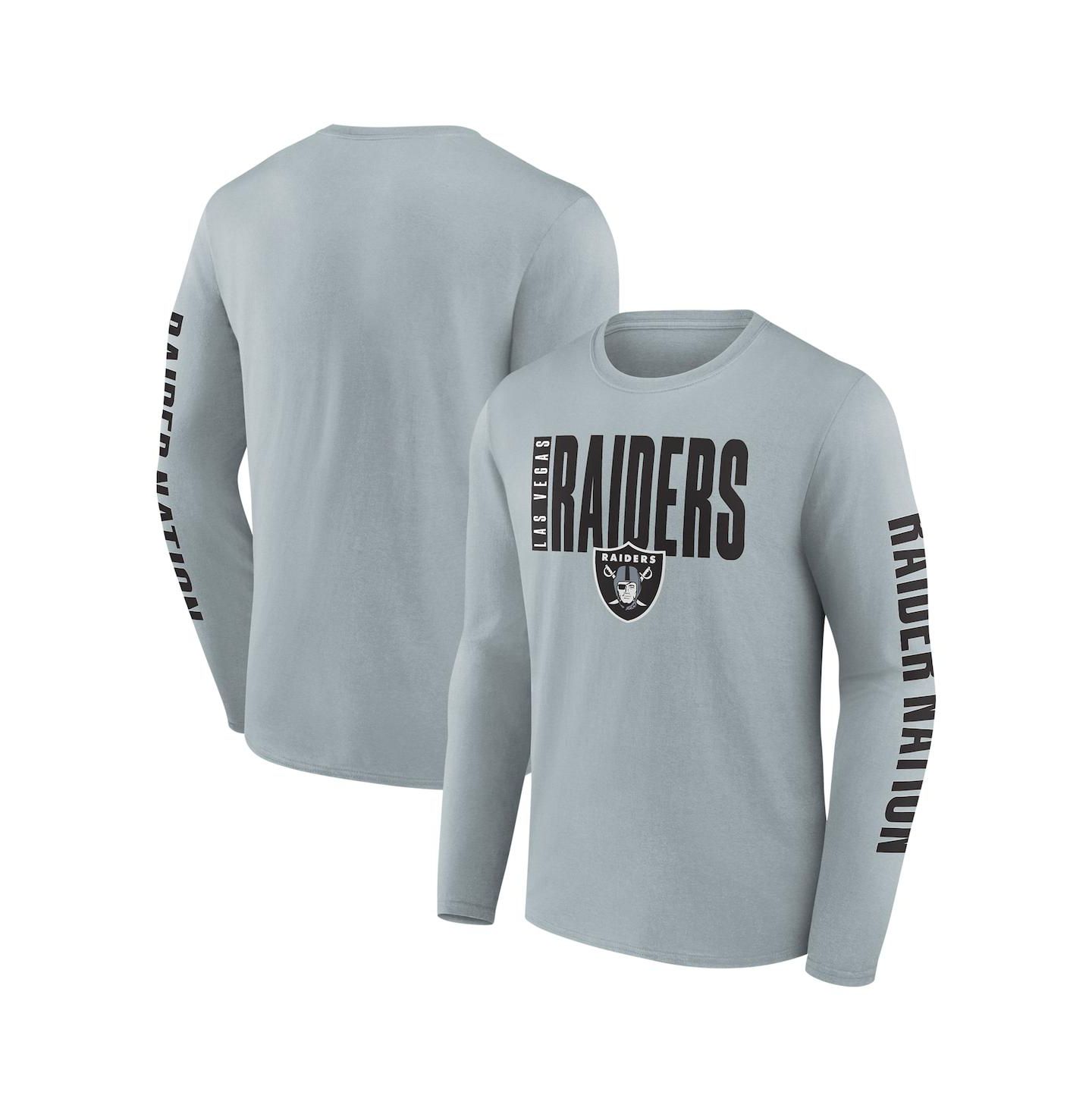 Мужская футболка Fanatics Gray Las Vegas Raiders Vision Long Sleeve — фото 1