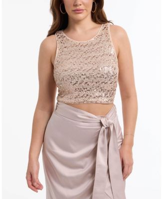 Girl Sequin Knit Tank Top - Off White - SG2511098A