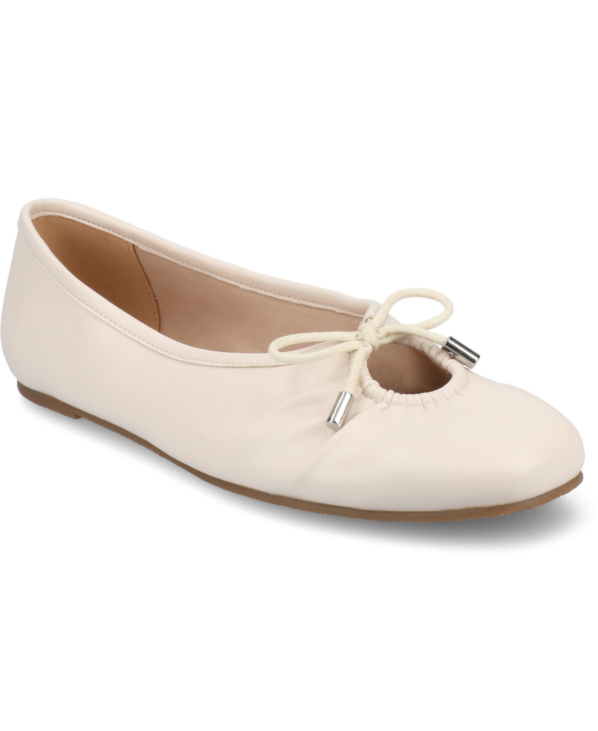 Shop Journee Collection Women's Callee Keyhole Ballet Flats In Bone