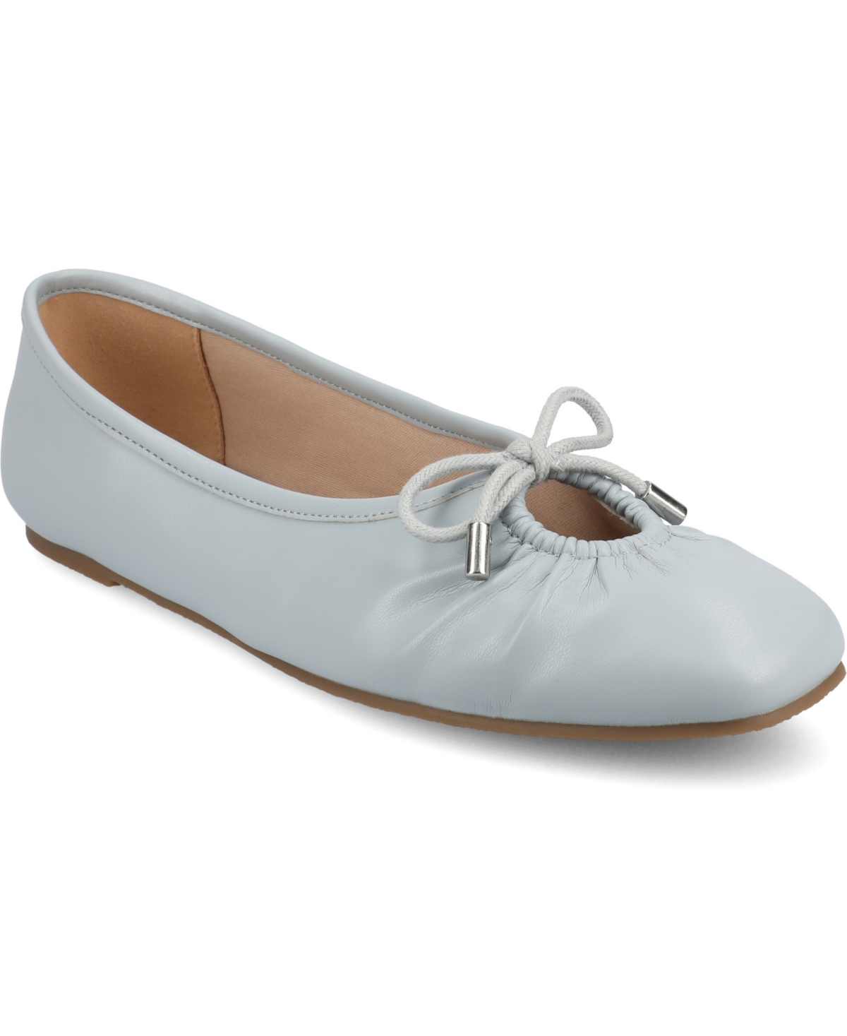 Journee Collection Callee Keyhole Square Toe Flat In Light Blue