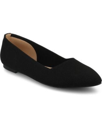 Journee Collection - Womens Minnah Knit Slip On Pointed Toe Dress Flats