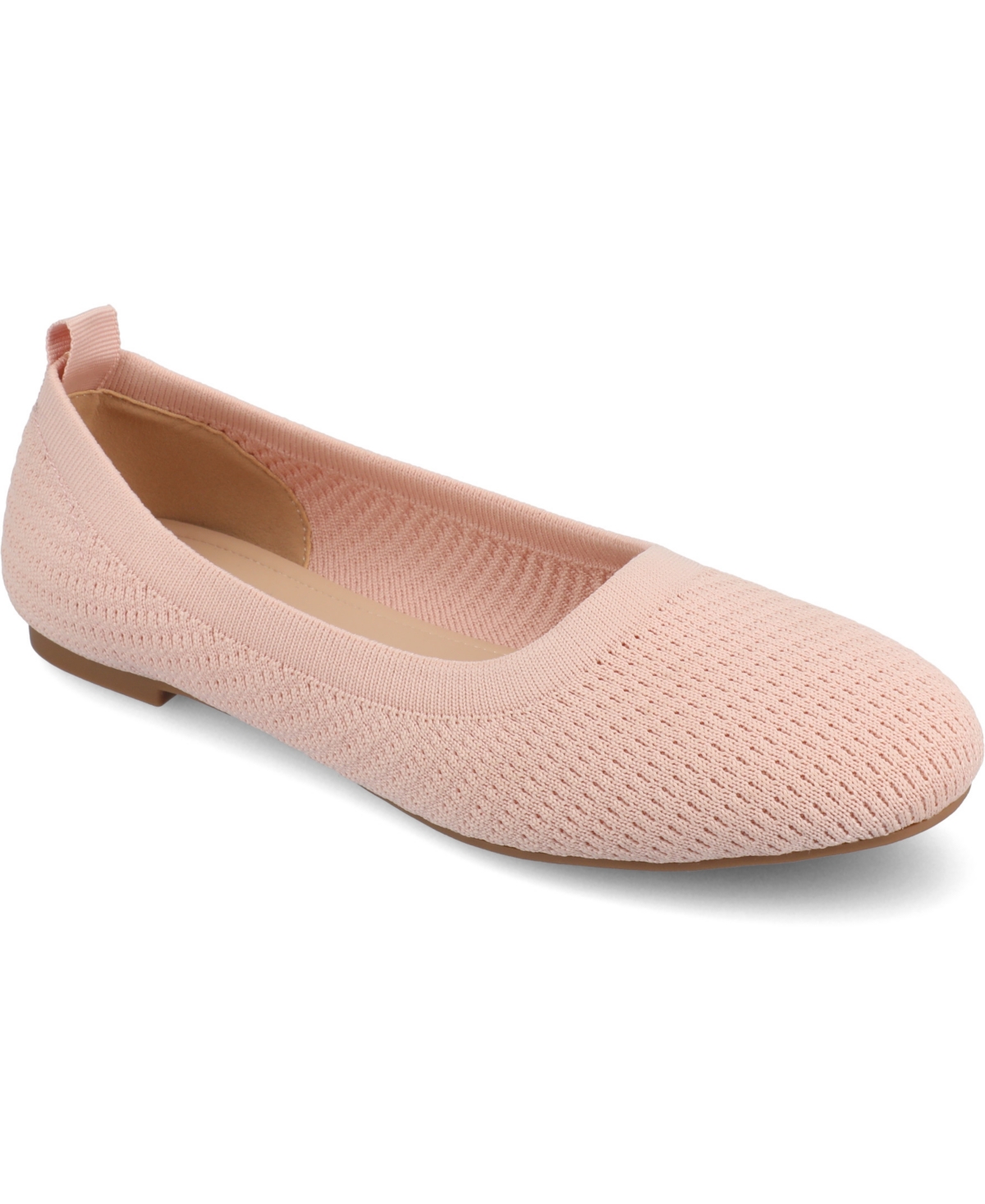 Journee Collection Women's Maryann Knit Round Toe Ballet Flats In Pink
