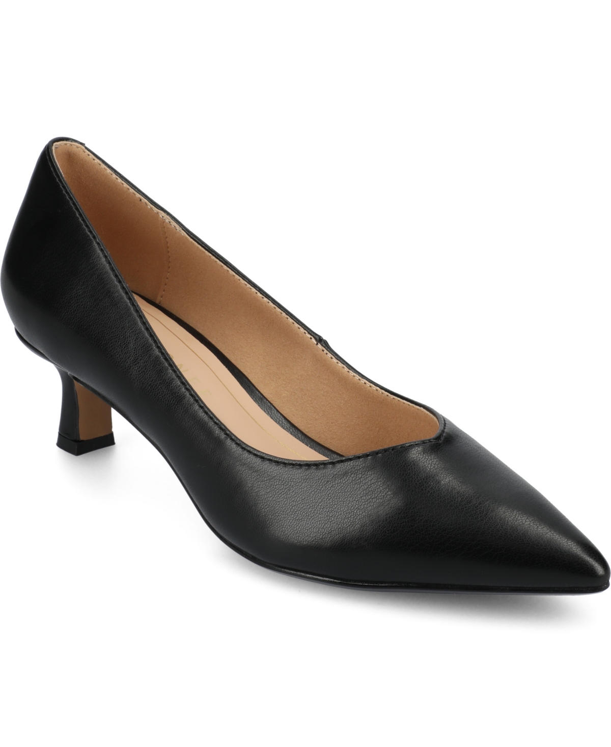 Shop Journee Collection Women's Pammie Pointed Toe Kitten Heel Dress Pumps In Black