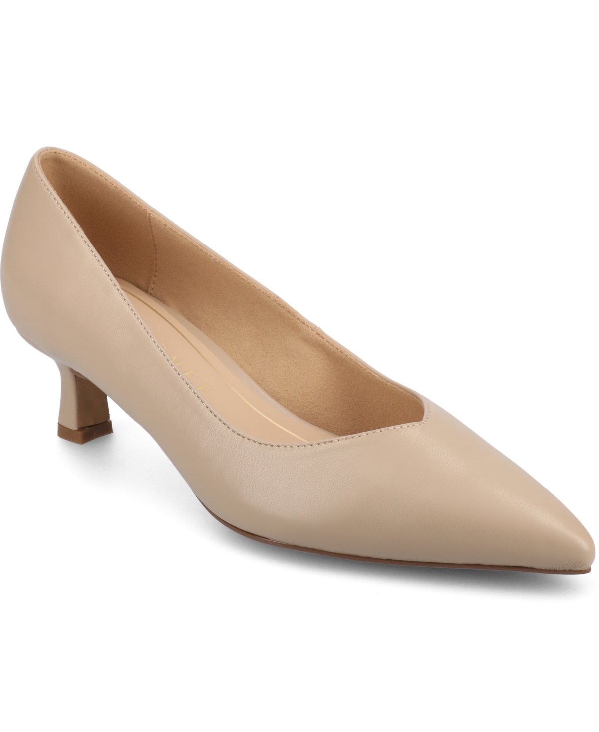 JOURNEE COLLECTION WOMEN'S PAMMIE POINTED TOE KITTEN HEEL DRESS PUMPS 