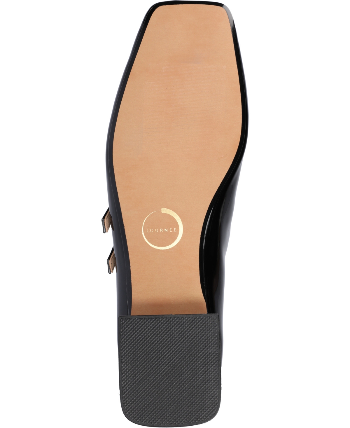 Shop Journee Collection Women's Gredah Square Toe Double Strap Mary Jane Flats In Black Patent