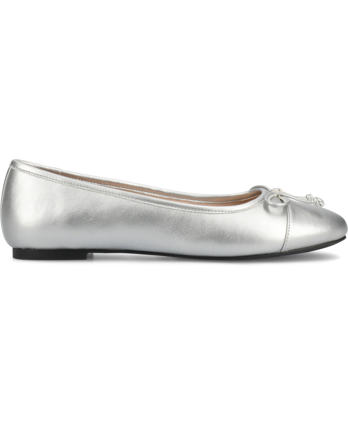 Shop Journee Collection Women's Kaiah Cap Toe Ballet Flats In Silver