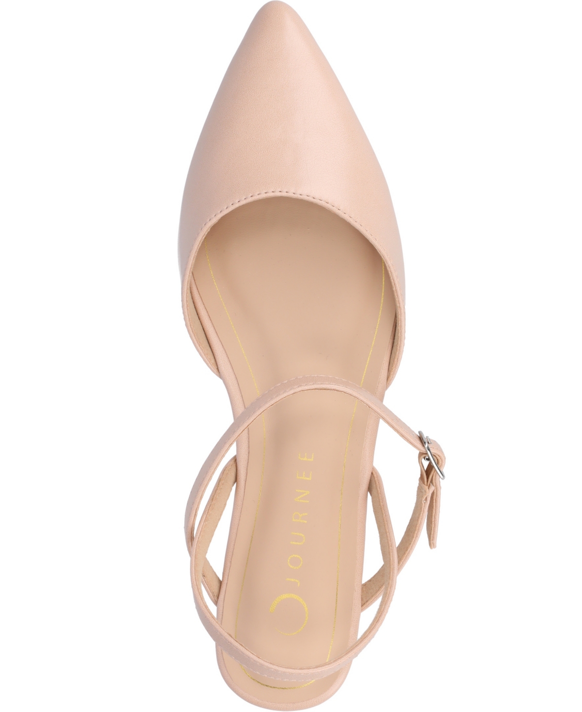 Shop Journee Collection Women's Martine Strappy Pointed Toe Flats In Blush