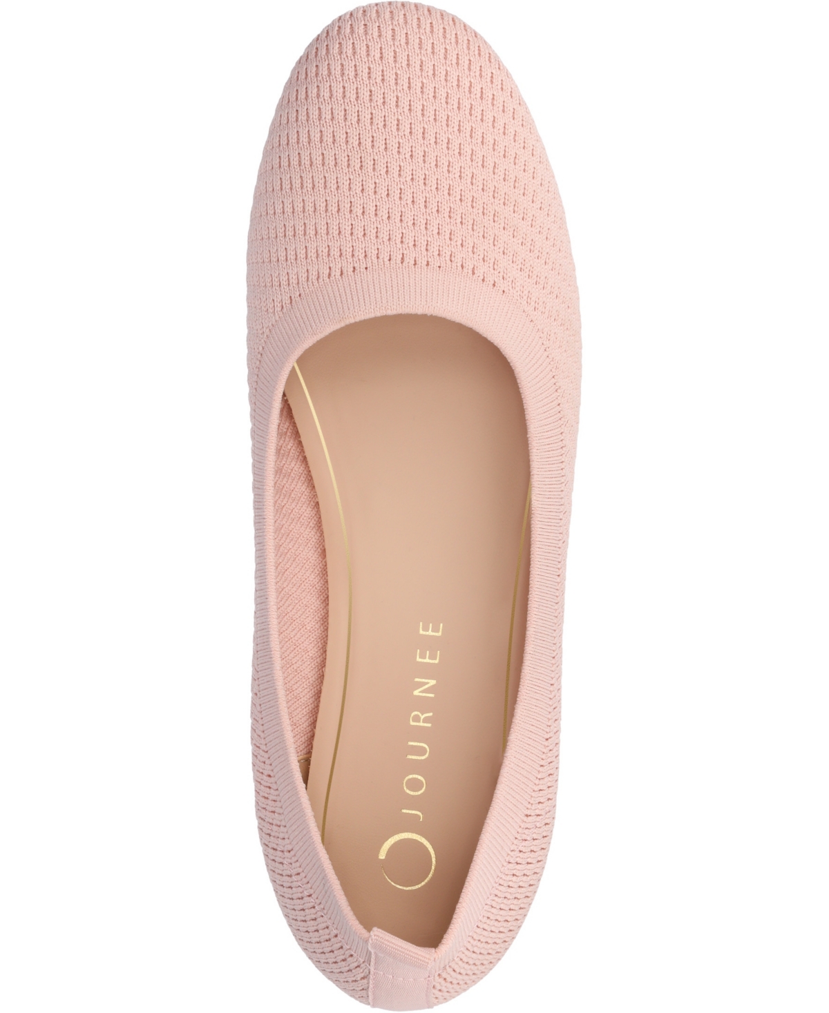 Journee Collection Women's Maryann Knit Round Toe Ballet Flats In Pink