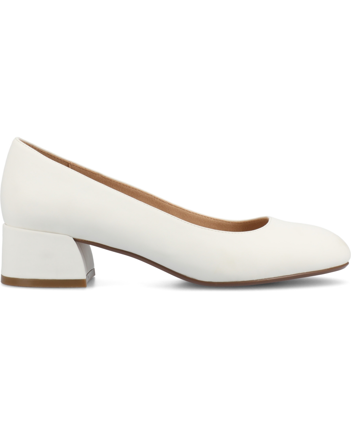 Journee Collection Saarii Block Heel Pump In White