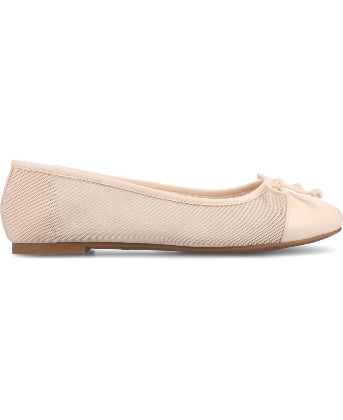 Shop Journee Collection Women's Kaiah Cap Toe Ballet Flats In Blush Mesh