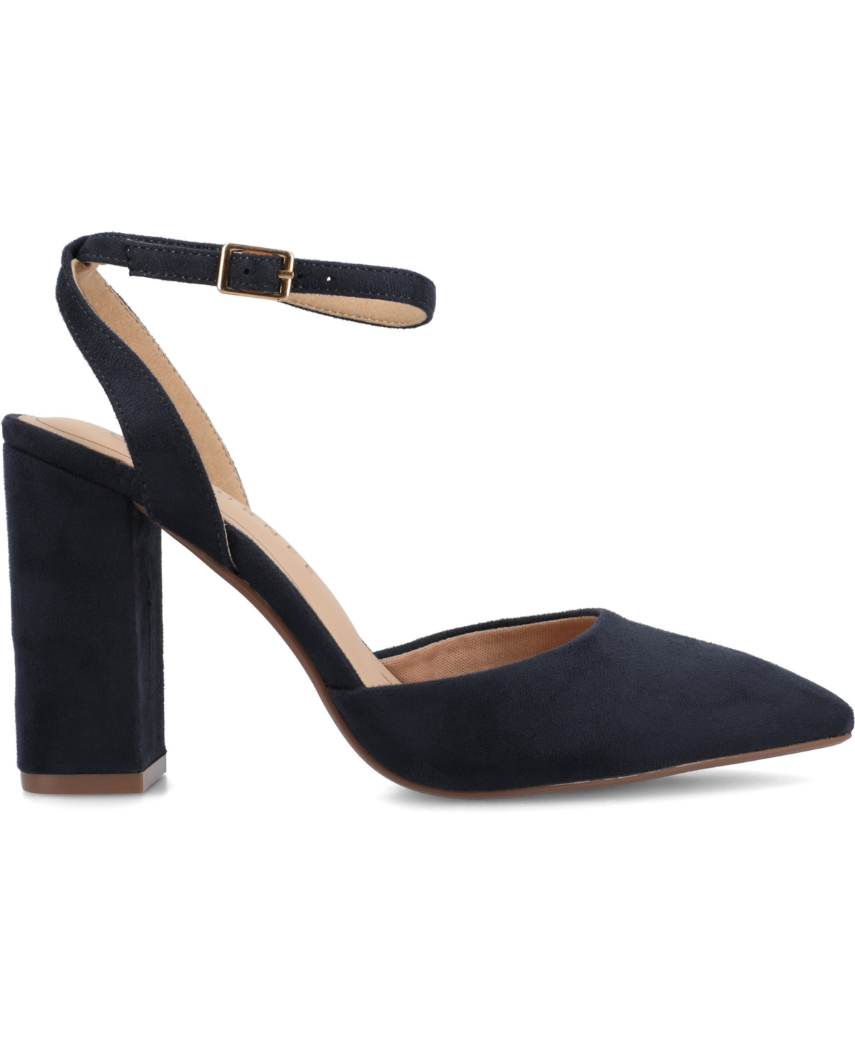 JOURNEE COLLECTION WOMEN'S TYYRA ANKLE STRAP BLOCK HEEL PUMPS 