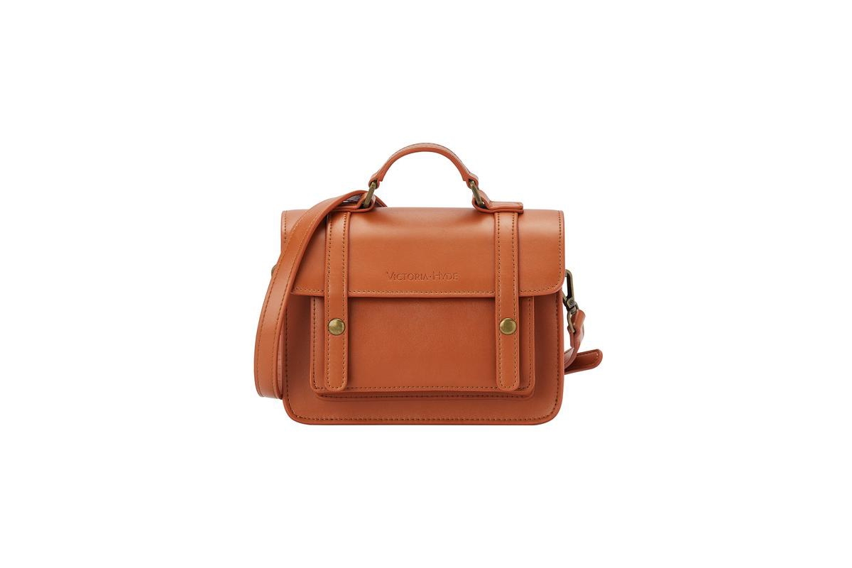 Victoria Hyde London Cambridge Satchel Bag Series Single-shoulder/crossbody/handheld Leather Bag In Conch Brown
