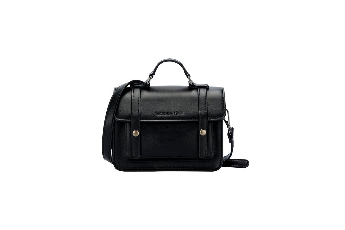 Victoria Hyde London Cambridge Satchel Bag Series Single-shoulder/crossbody/handheld Leather Bag In Neutral Black