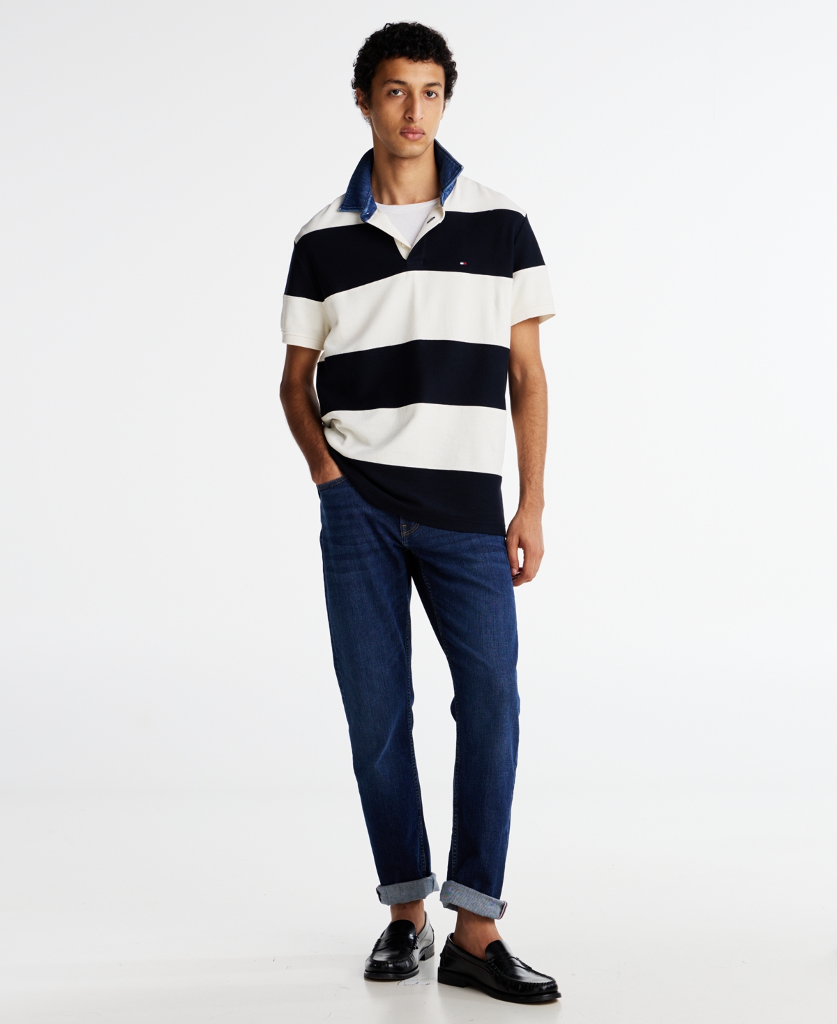 Shop Tommy Hilfiger Men's Mercer Regular-fit Denim Jeans In Kenai Blue
