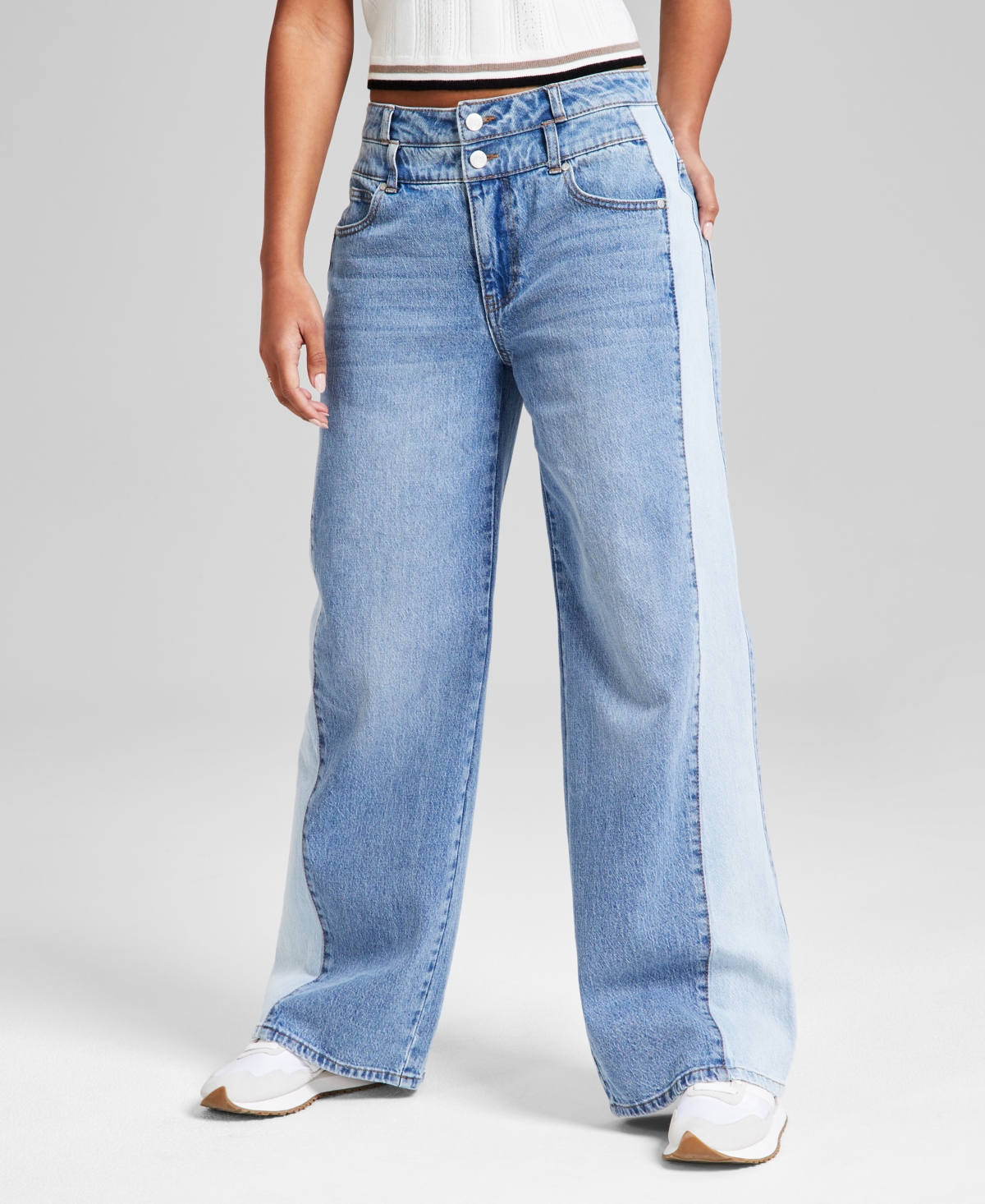 AND NOW THIS WOMEN'S HIGH-RISE TWO-TONE DENIM JEANS, EXCLUSIVELY AT MACY'S 