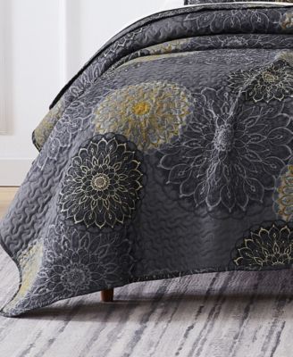 Midnight Floral 6-Pc. Quilt Set, King/California King