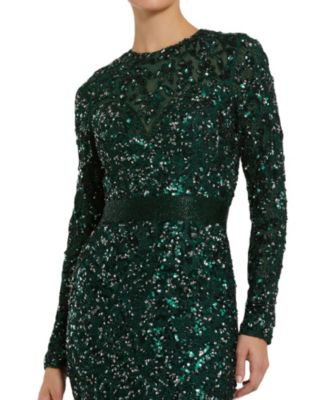 Women's Embellished Long Sleeve Gown