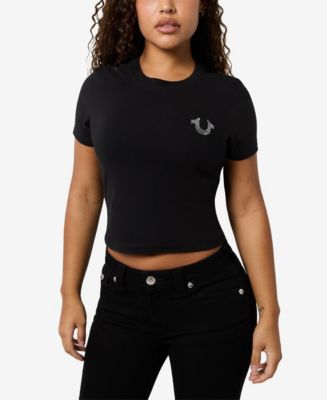 True Religion Women's Crystal Horseshoe Baby T-shirt - Macy's