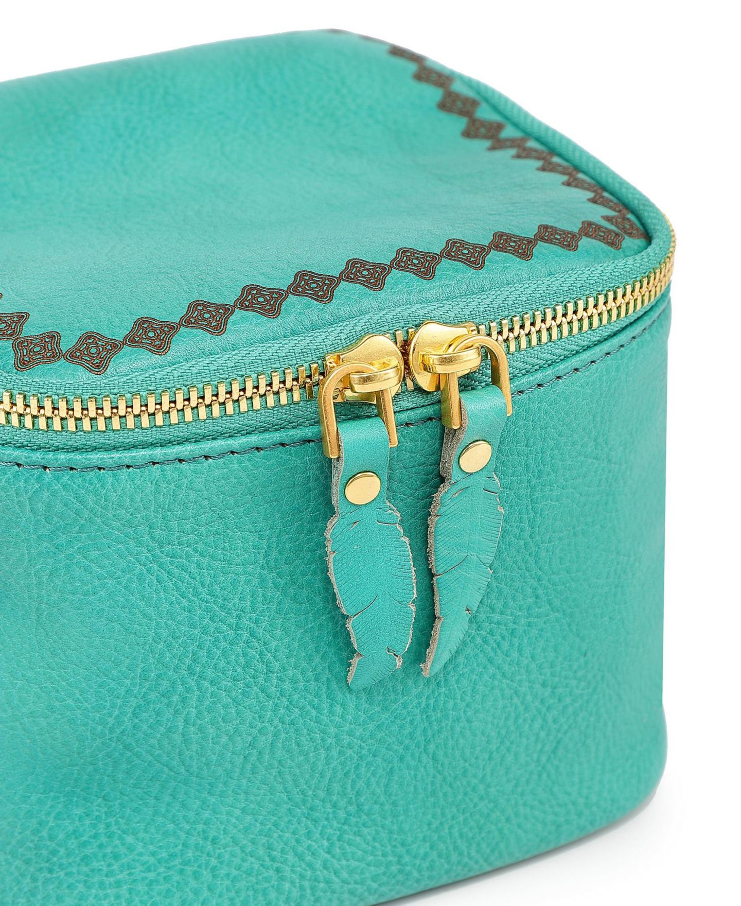 OLD TREND Celosia Cube Leather Jewelry Case, цвет: Аквамариновый — фото 6