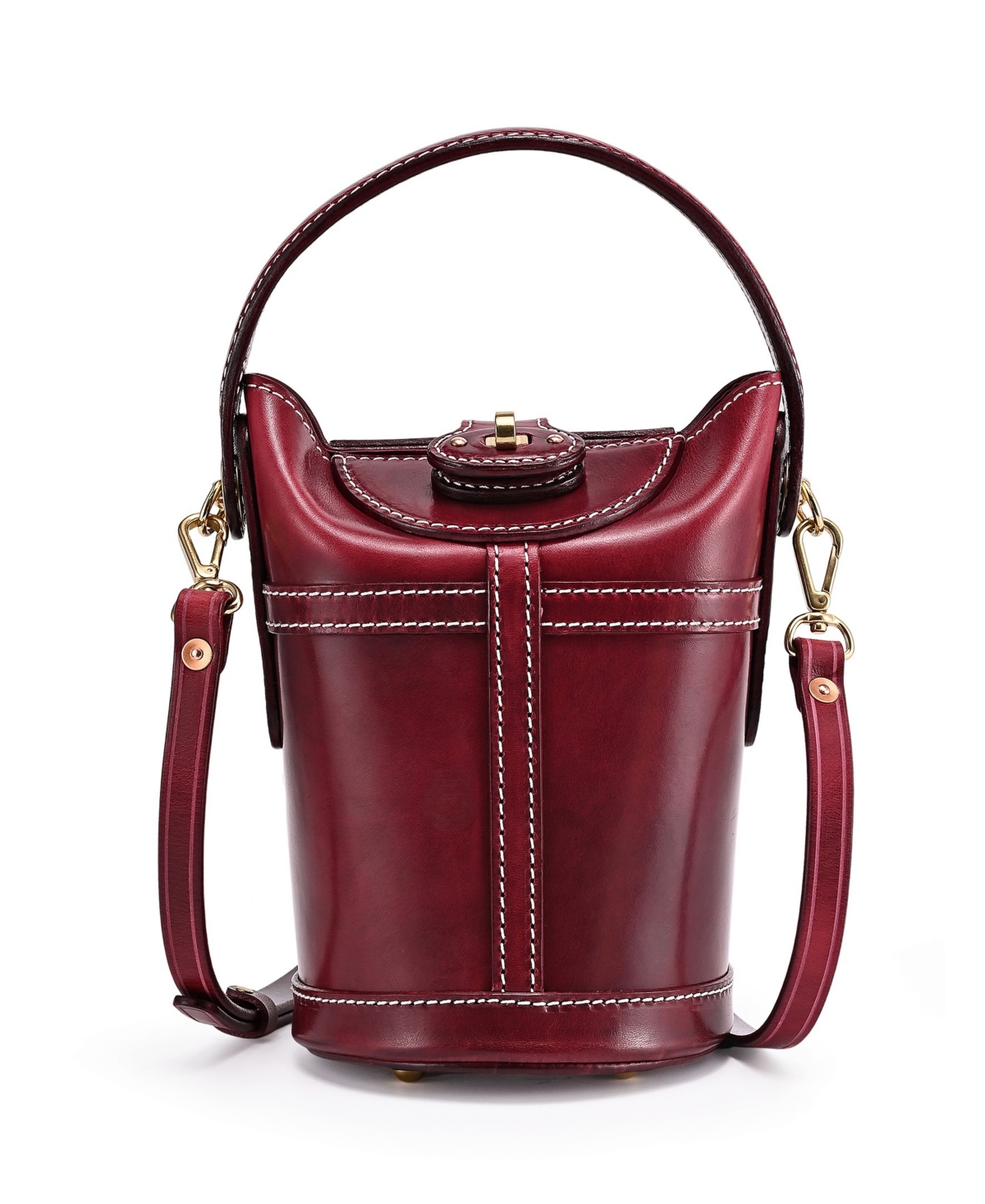 Old Trend Begonia Vintage Bucket Crossbody Bag In Maroon