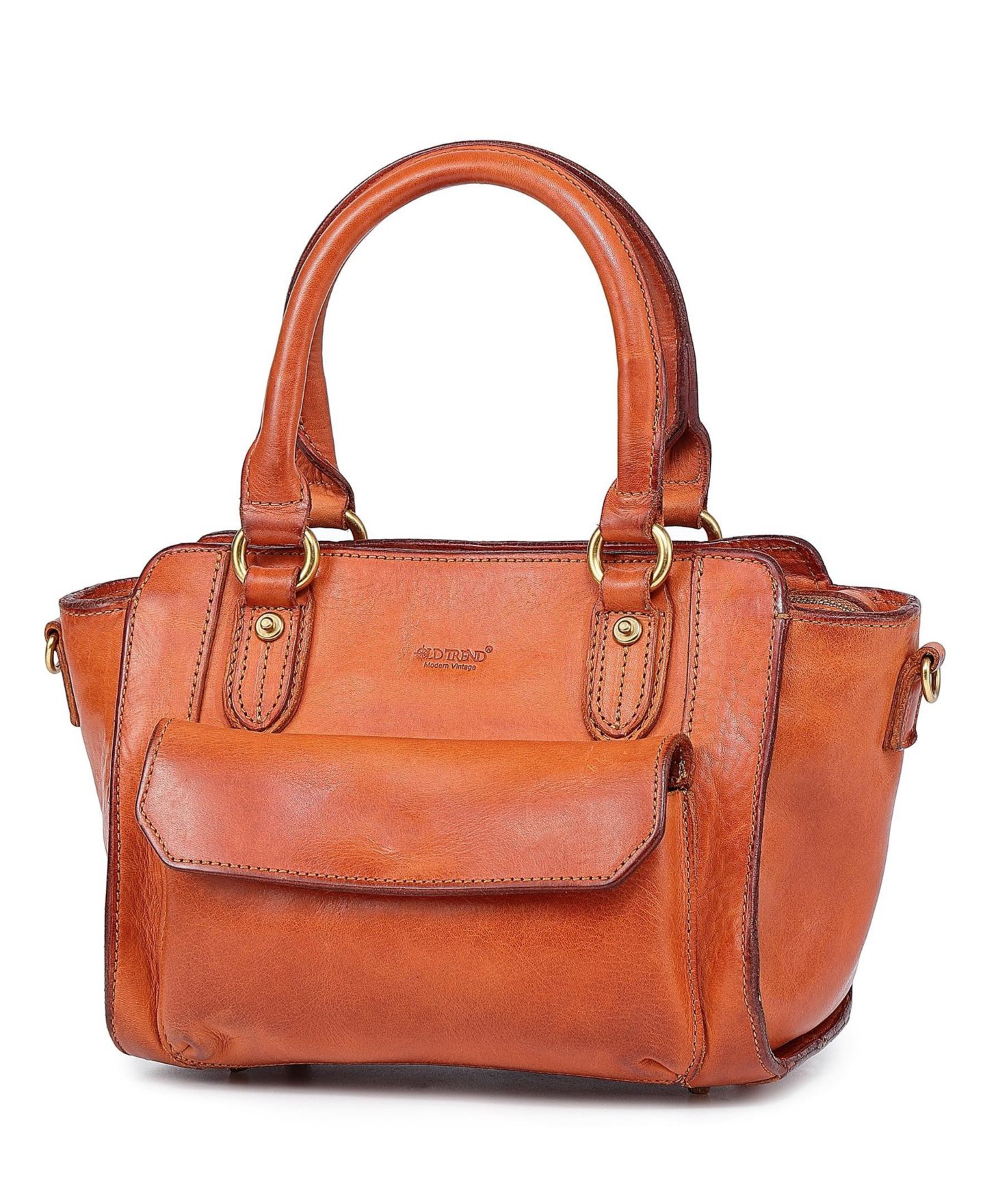 Женская сумка OLD TREND Pansy Small Leather Satchel, цвет: Карамельный — фото 6