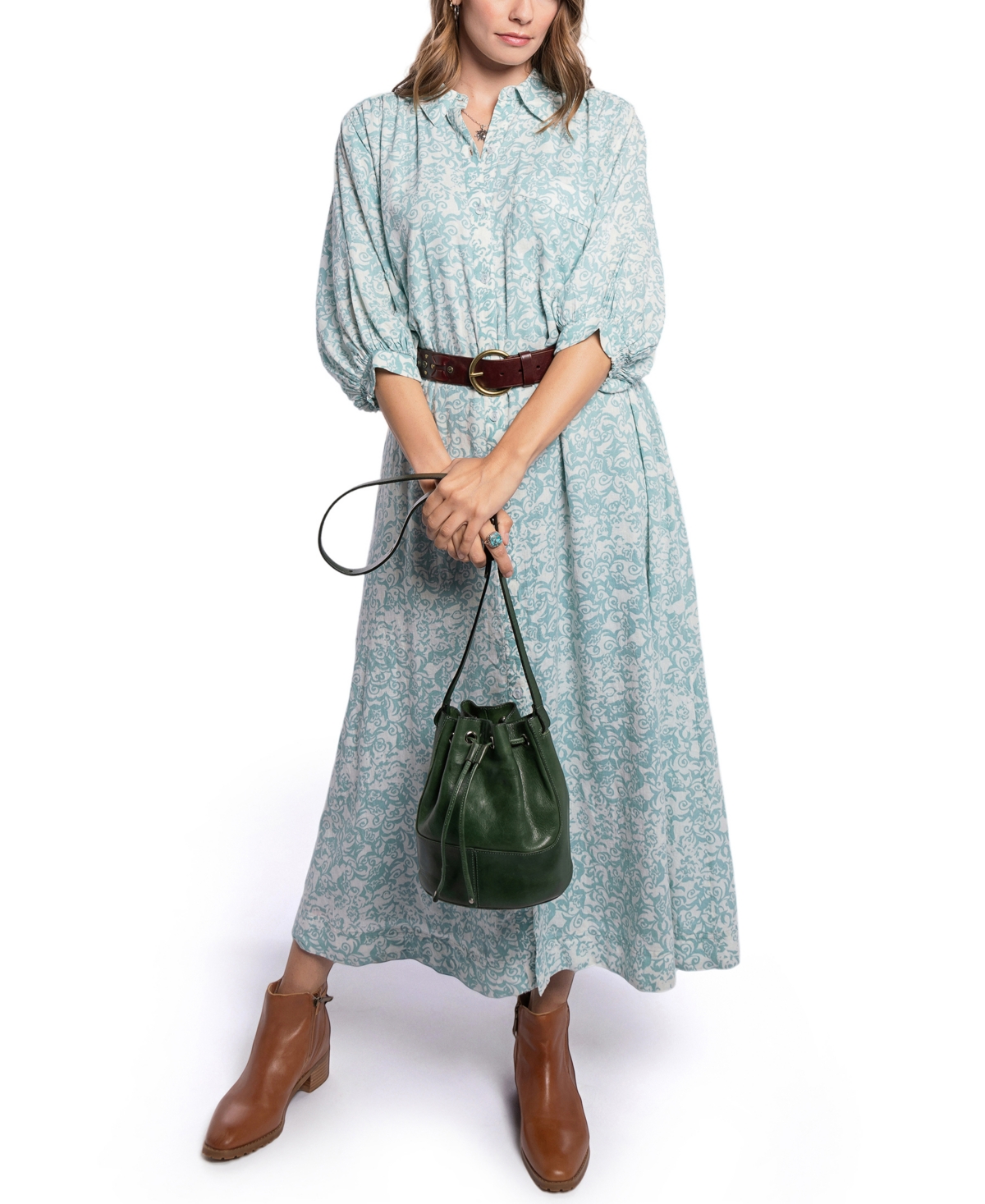 Old Trend Crocus Convertible Bucket Bag In Green