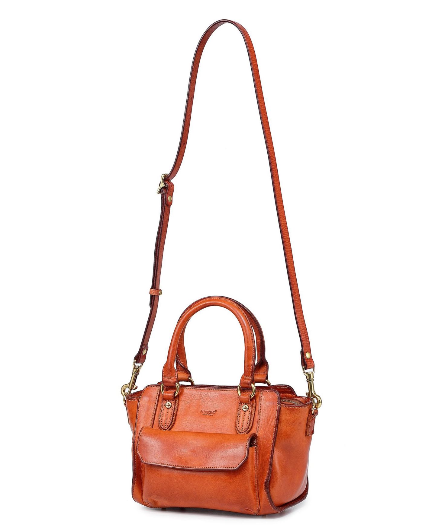 Женская сумка OLD TREND Pansy Small Leather Satchel, цвет: Карамельный — фото 8