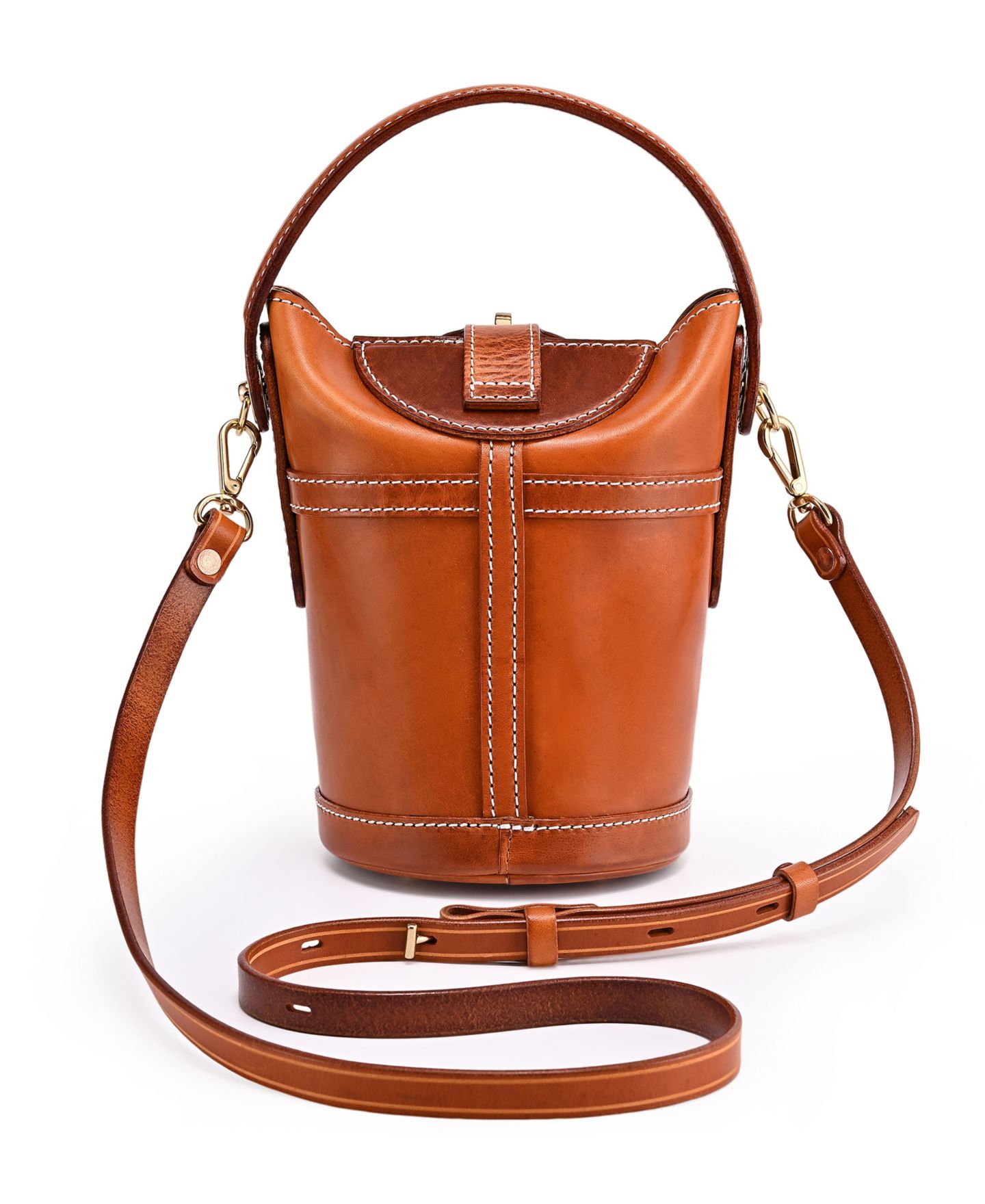 Женская сумка через плечо Old Trend Begonia Vintage Bucket, цвет: Карамельный — фото 12