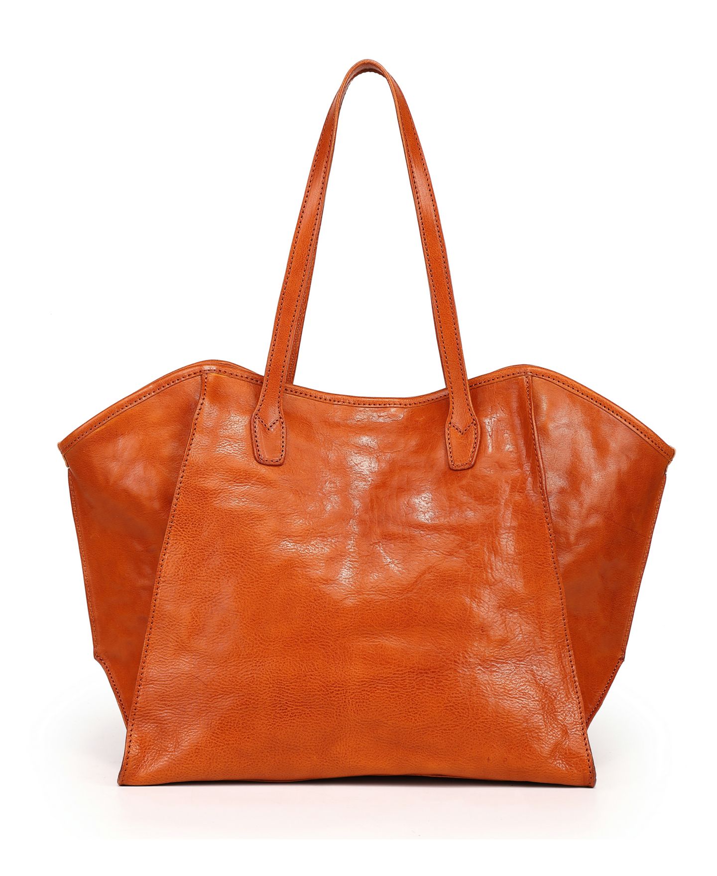 Женская сумка OLD TREND Iris Large Leather Carryall Tote Handbag, цвет: Карамельный — фото 2