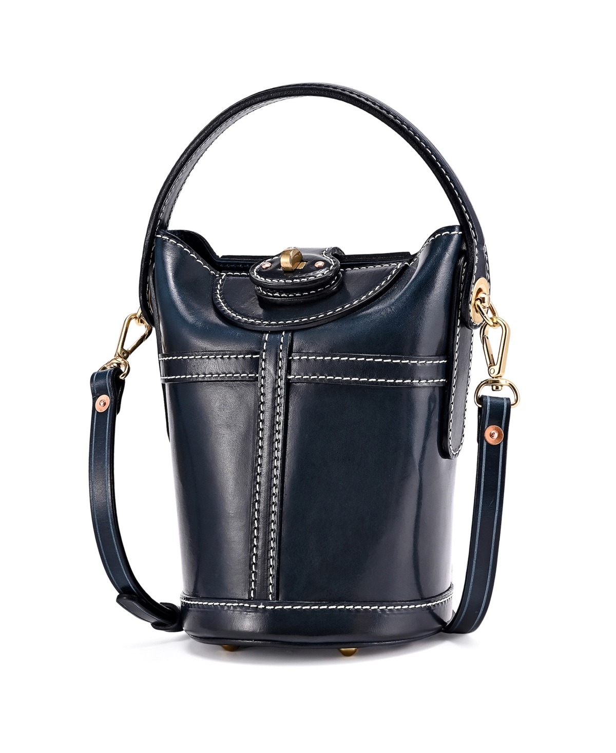 Old Trend Begonia Vintage Bucket Crossbody Bag In Navy