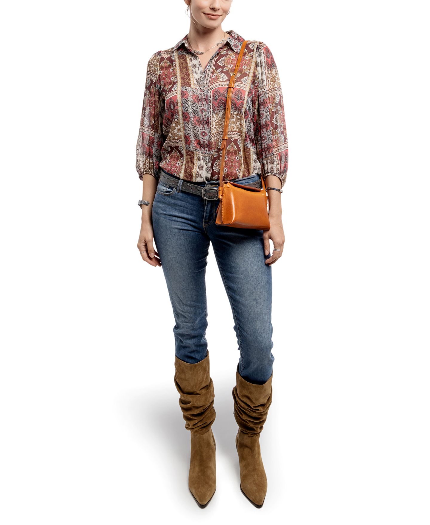 Женская сумка OLD TREND Snapper Vintage Crossbody, цвет: Карамельный — фото 8