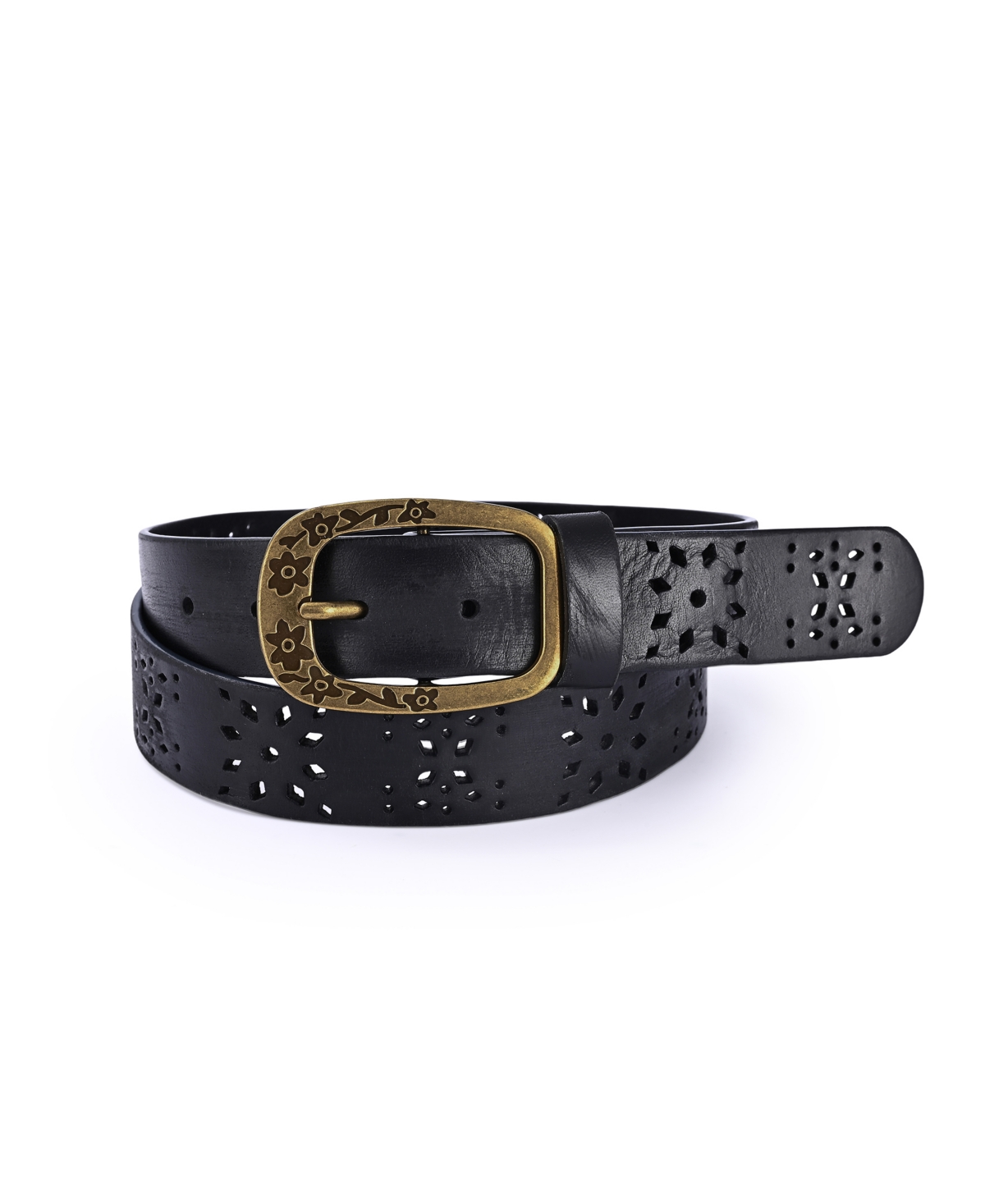 Women's Blooming Crocus Leather Belt - White