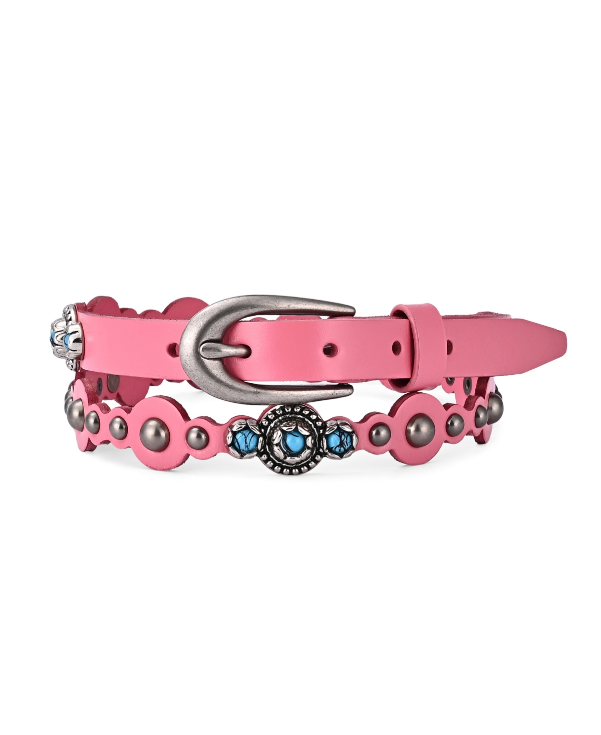Women's Rosa Flourish Leather Belt - Pink