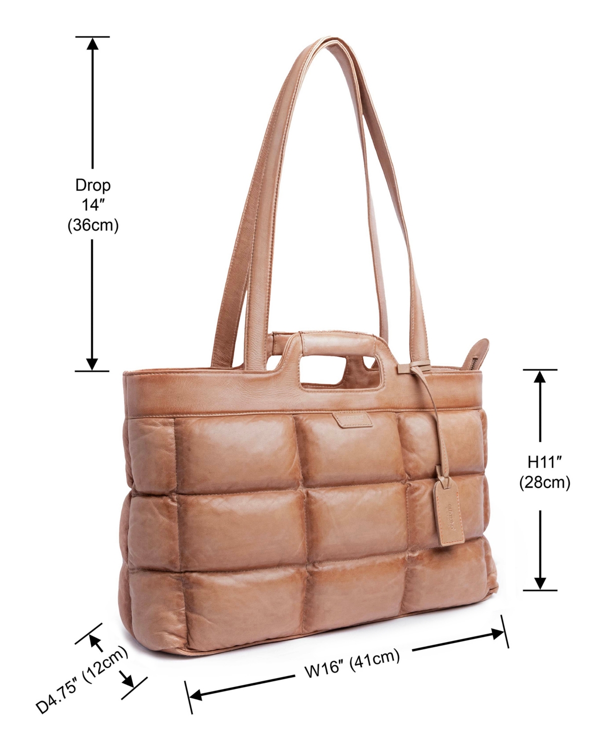Old Trend Puff Clover Leather Tote Bag In Beige