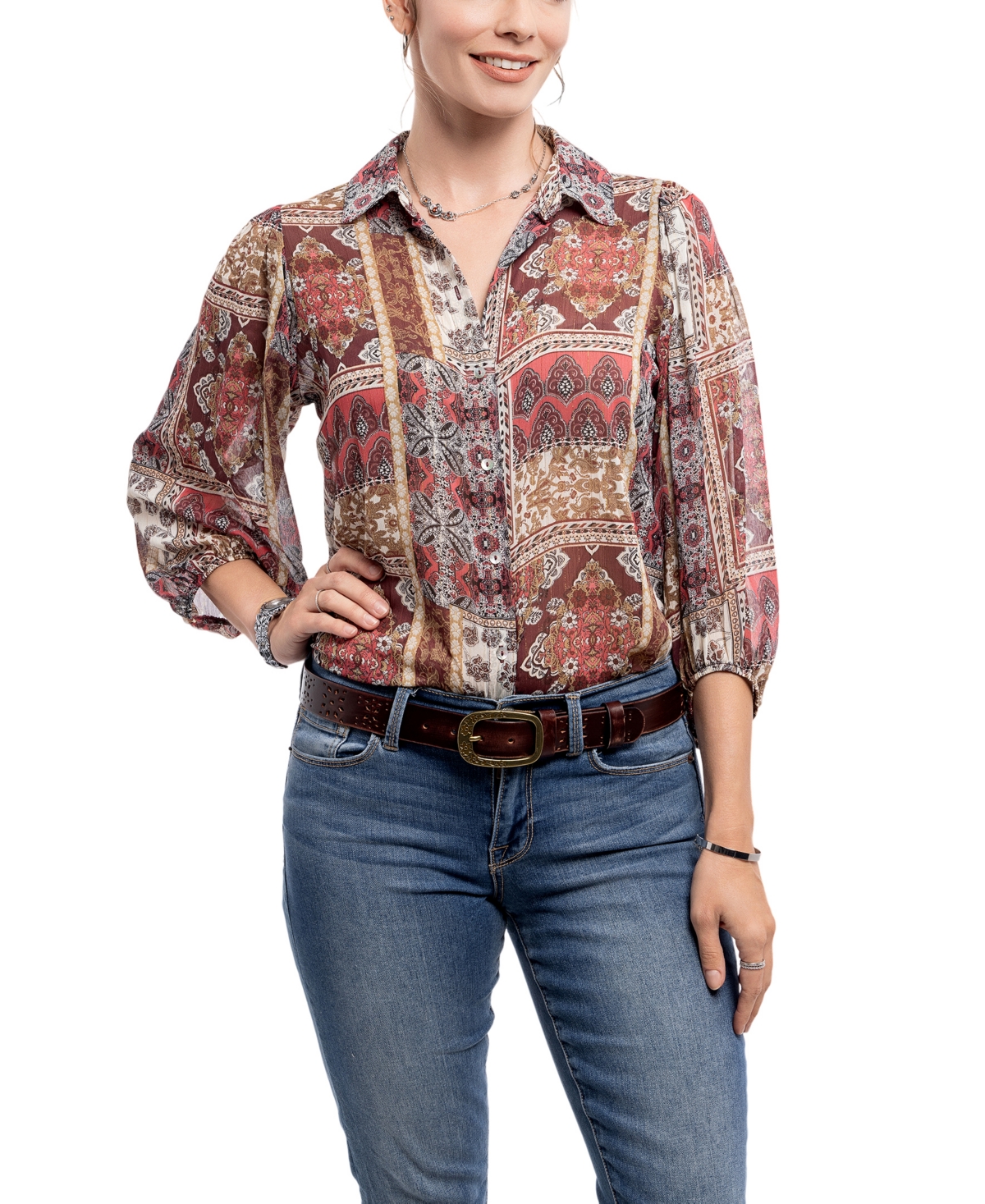 Old Trend Women's Blooming Crocus Leather Belt In Brown