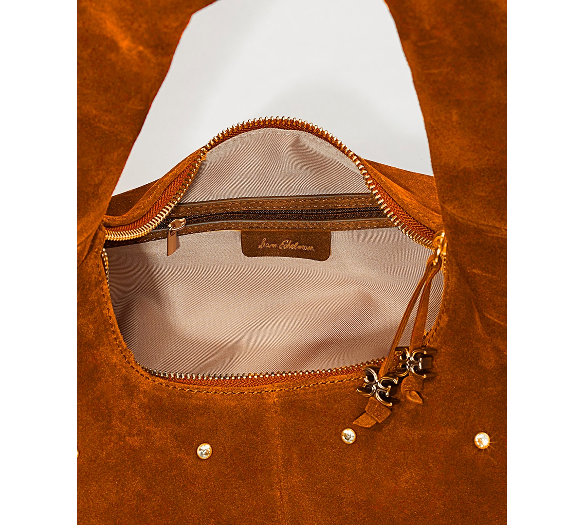 Sam Edelman Faren Rhinestone Medium Suede Hobo