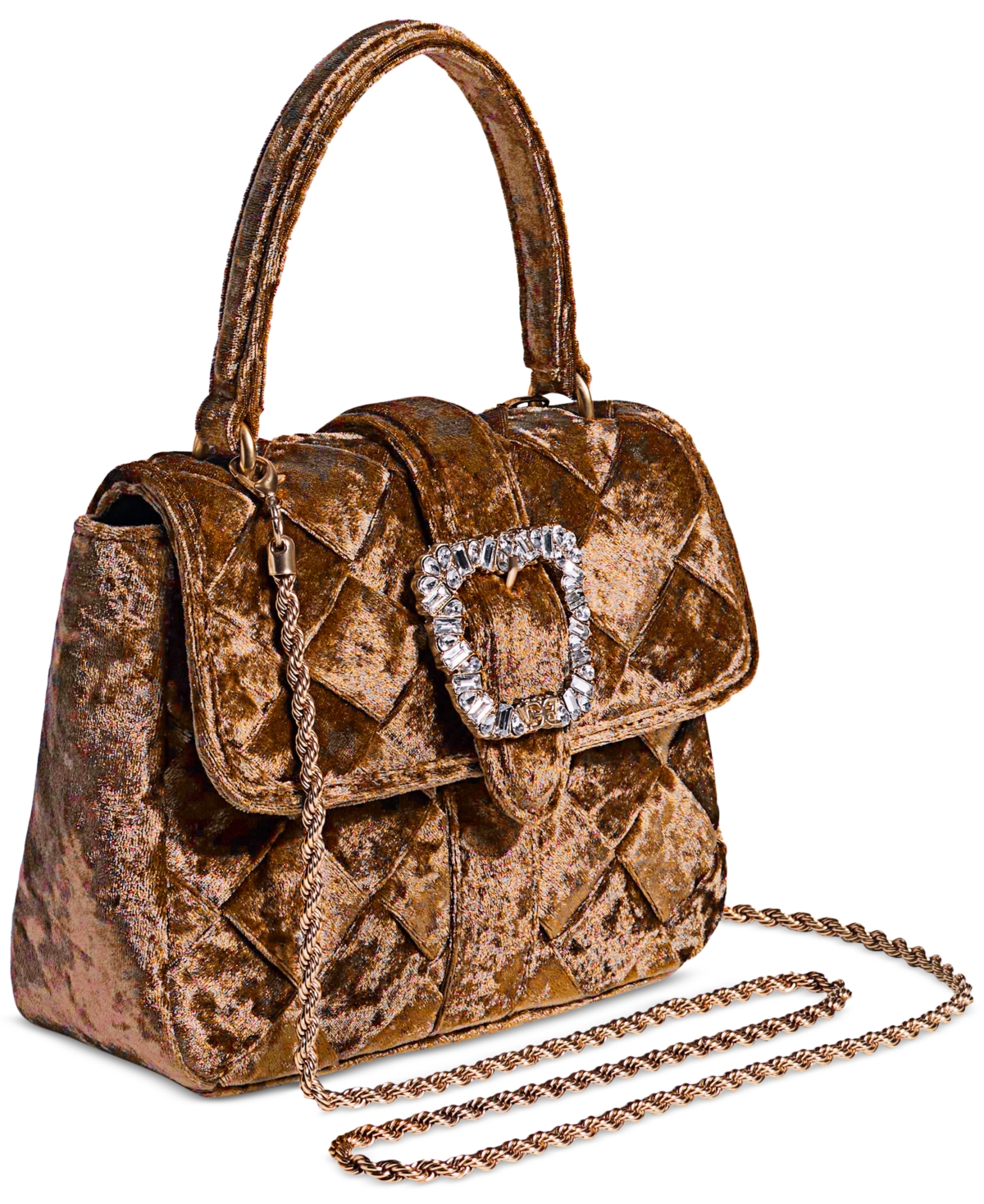 SAM EDELMAN BRIT TOP HANDLE SMALL VELVET CROSSBODY 