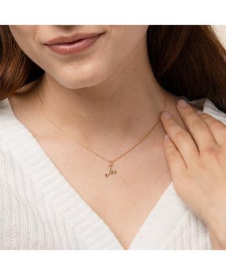 Textured Initial Letter Necklace, Gold, Personalized, Gift