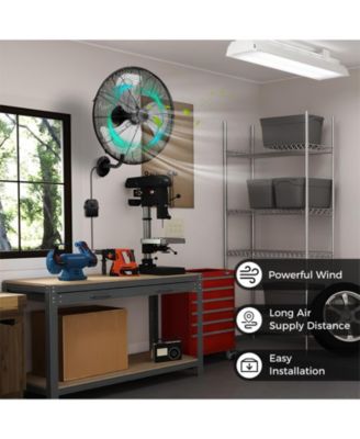 20 Inch Wall Mount Fan with 3 Fan Speeds and Adjustable Tilt Head