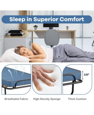 Portable Folding Bed with Memory Foam Mattress and Sturdy Metal Frame Made in Italy