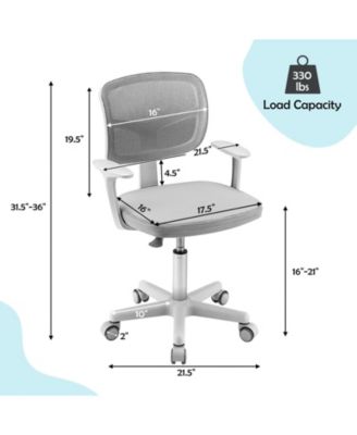 Adjustable Desk Chair with 5 Rolling Casters for Kids