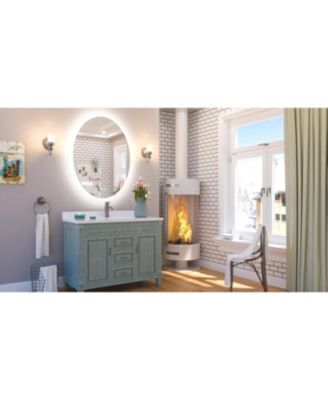 Oval Backlit LED Wall Mirror Anti Fog Dimmable Bathroom Vanity Mirror