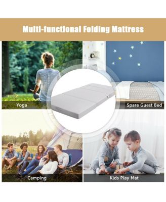 4 Inch Folding Sofa Bed Foam Mattress with Handles-Twin XL