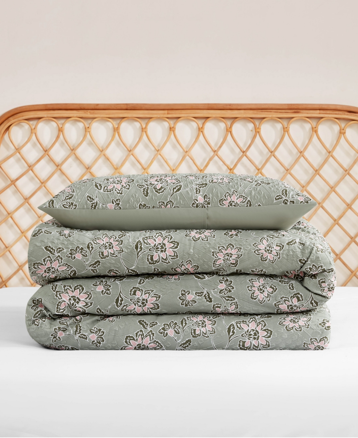 Jessica Simpson Botanical Embossed 2-pc. Comforter Set, Twin/twin Xl In Sage Green