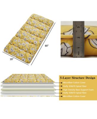 Japanese Thick Tatami Roll-Up Floor Mattress for Camping & Guest Room, Twin