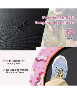 36 Inch Mini Trampoline with Colorful LED Lights and Bluetooth Speaker