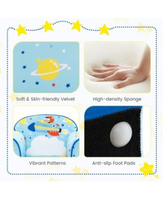 Toddlers Sofa Chair with Velvet Fabric Cover High Density Sponge Filling