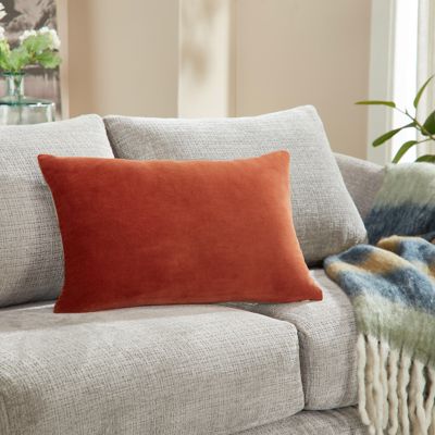 Stella Plush Velvet Lumbar Throw Pillow Covers, 14"x 20", Set of 2