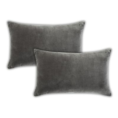Stella Plush Velvet Lumbar Throw Pillow Covers, 14"x 20", Set of 2